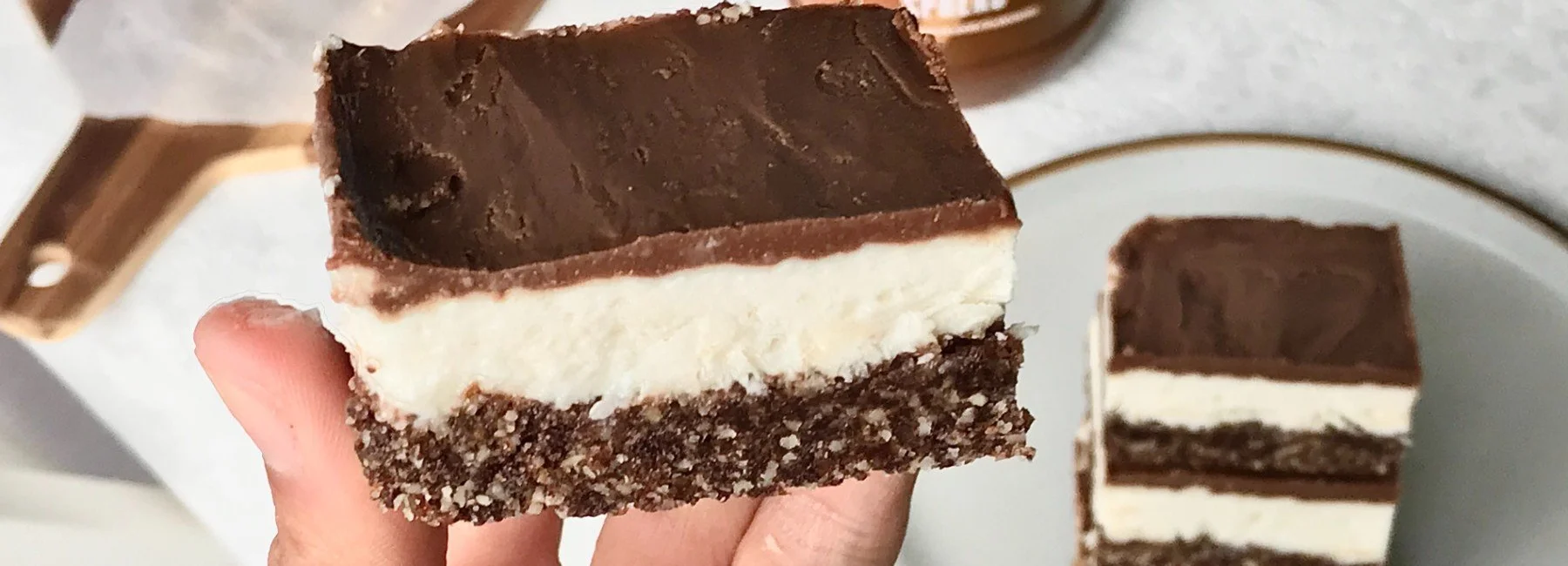 Chocolate-Coated Coconut Protein Squares