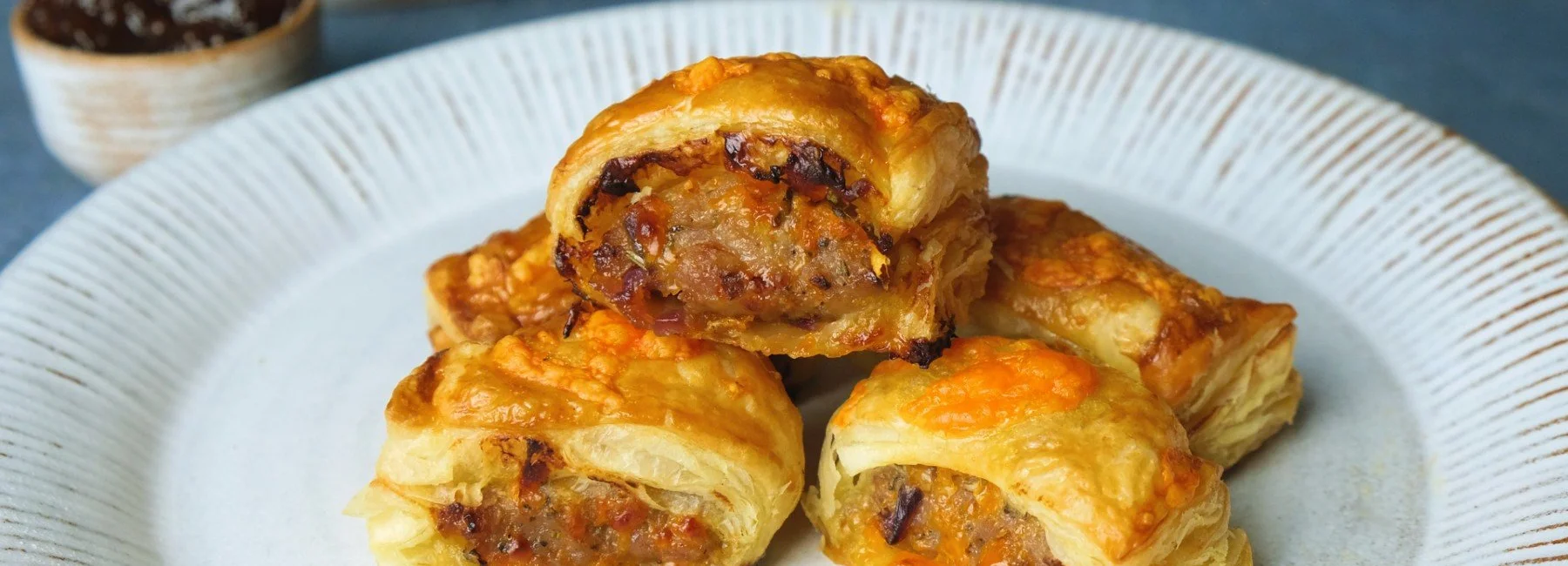 cheese chutney sausage rolls