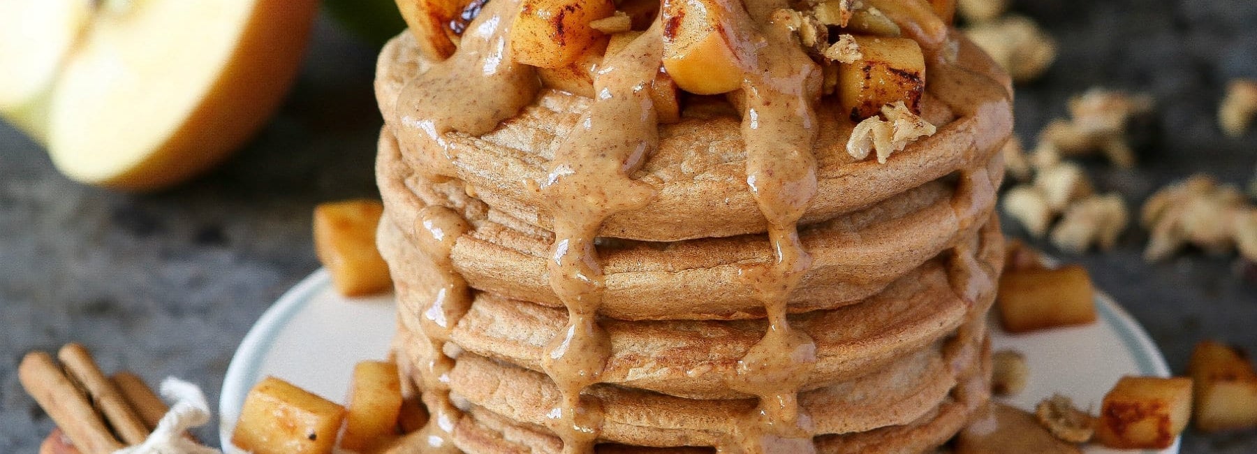 toffee apple protein pancakes