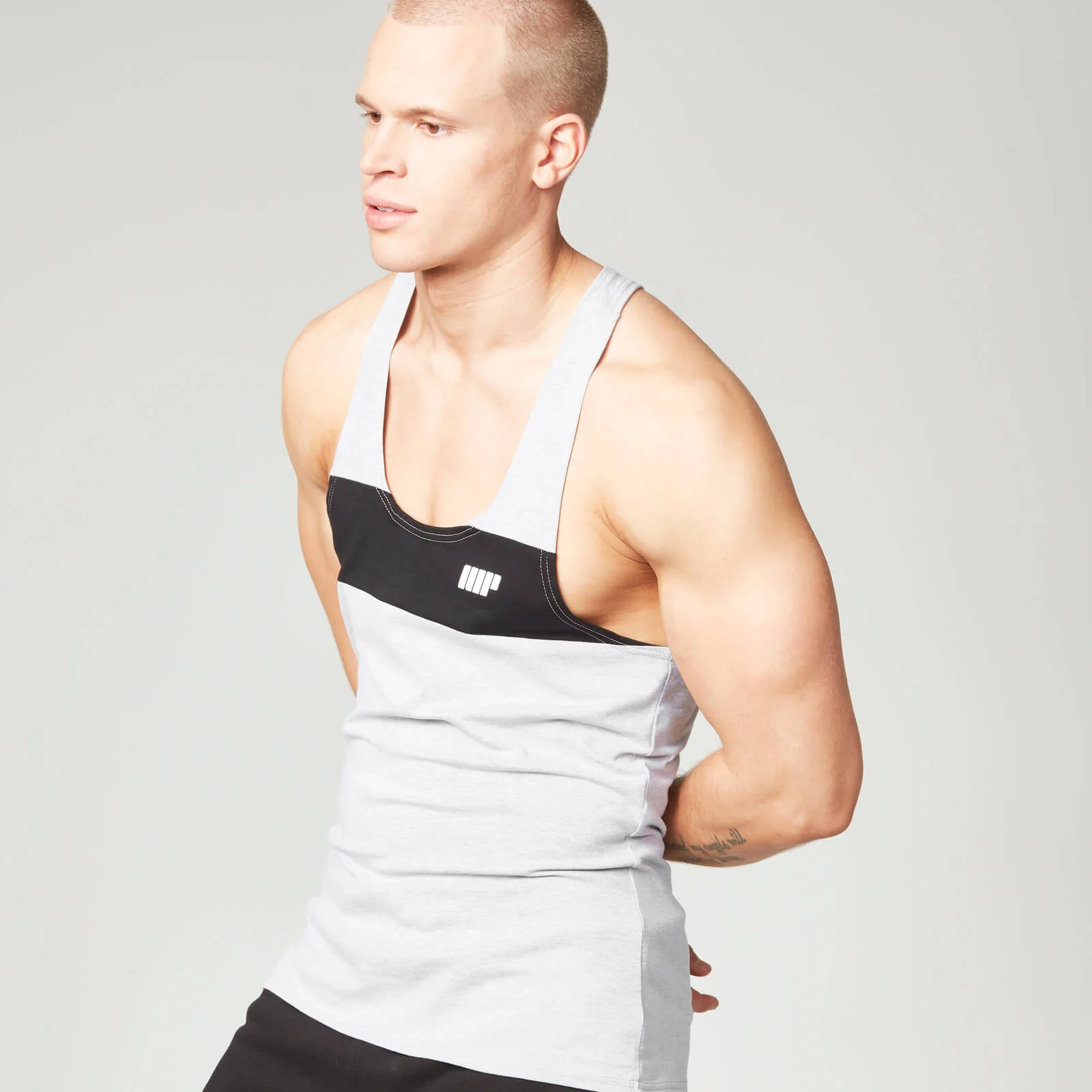 Myprotein Stripe Vest - S - Grey Image 1