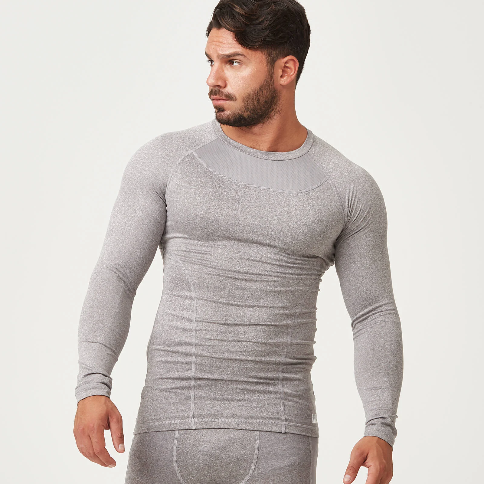 Charge Compression Long Sleeve Top - S - Grey Marl Image 1