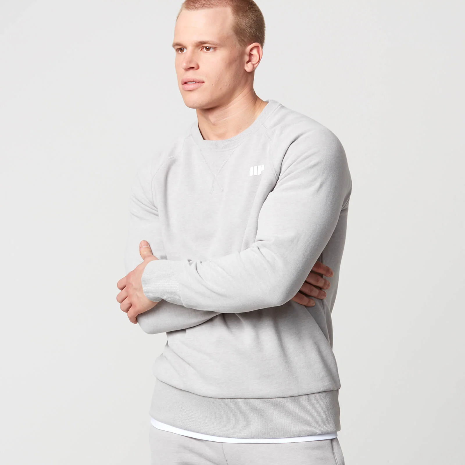 Classic Crew Neck Sweatshirt - S - Grey Marl Image 1