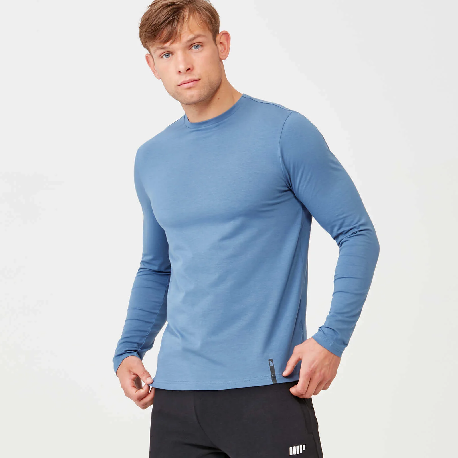 Luxe Classic Long Sleeve Crew - S - Grey Marl Image 1