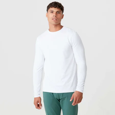 MP Men's Luxe Classic Long Sleeve Crew - White