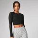 Power Long Sleeve Crop Top - Black