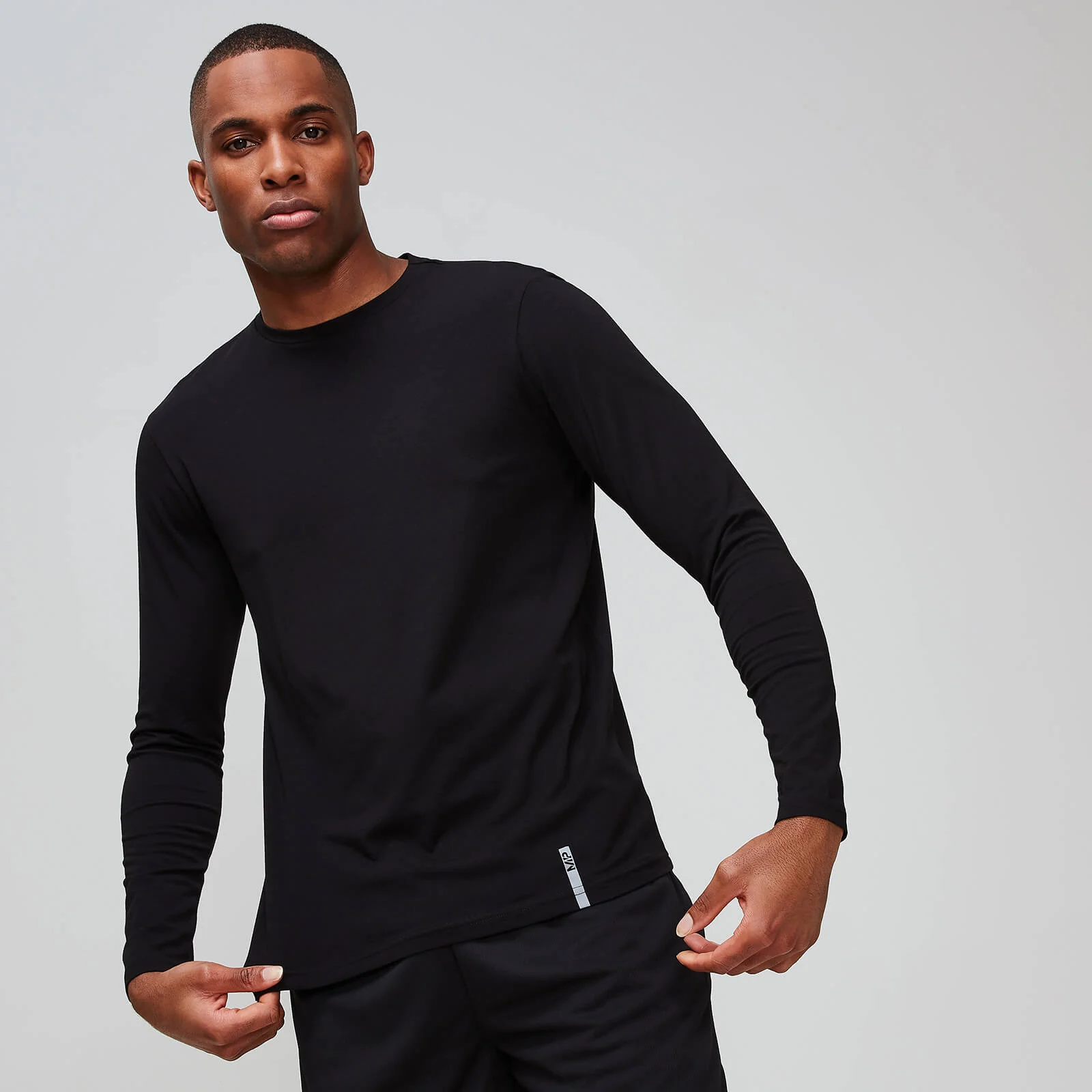 MP Men's Luxe Classic Long Sleeve Crew - Black - XS Image 1