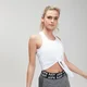 MP Essentials Training Tie Front Crop Tank Top - White