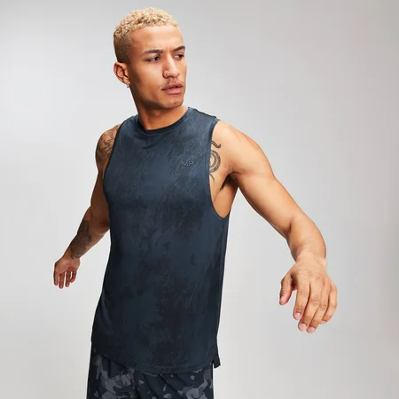 MP Men's Training Distressed Drop Armhole Tank Top - Ink