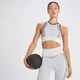 MP Women's Contrast Rib Seamless Sports Bra - White/ Black