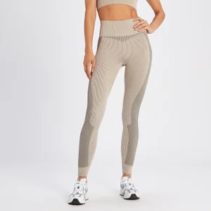MP Women's Contrast Rib Seamless Leggings - Sesame/ Black - Size M