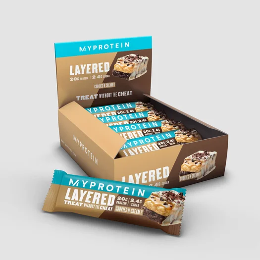 Myprotein Layered Protein Bar, Cookies and Cream (AU) - 12 x 60g