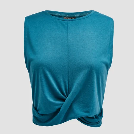 MP Women's Power Twist Front Crop Top - Deep Lake