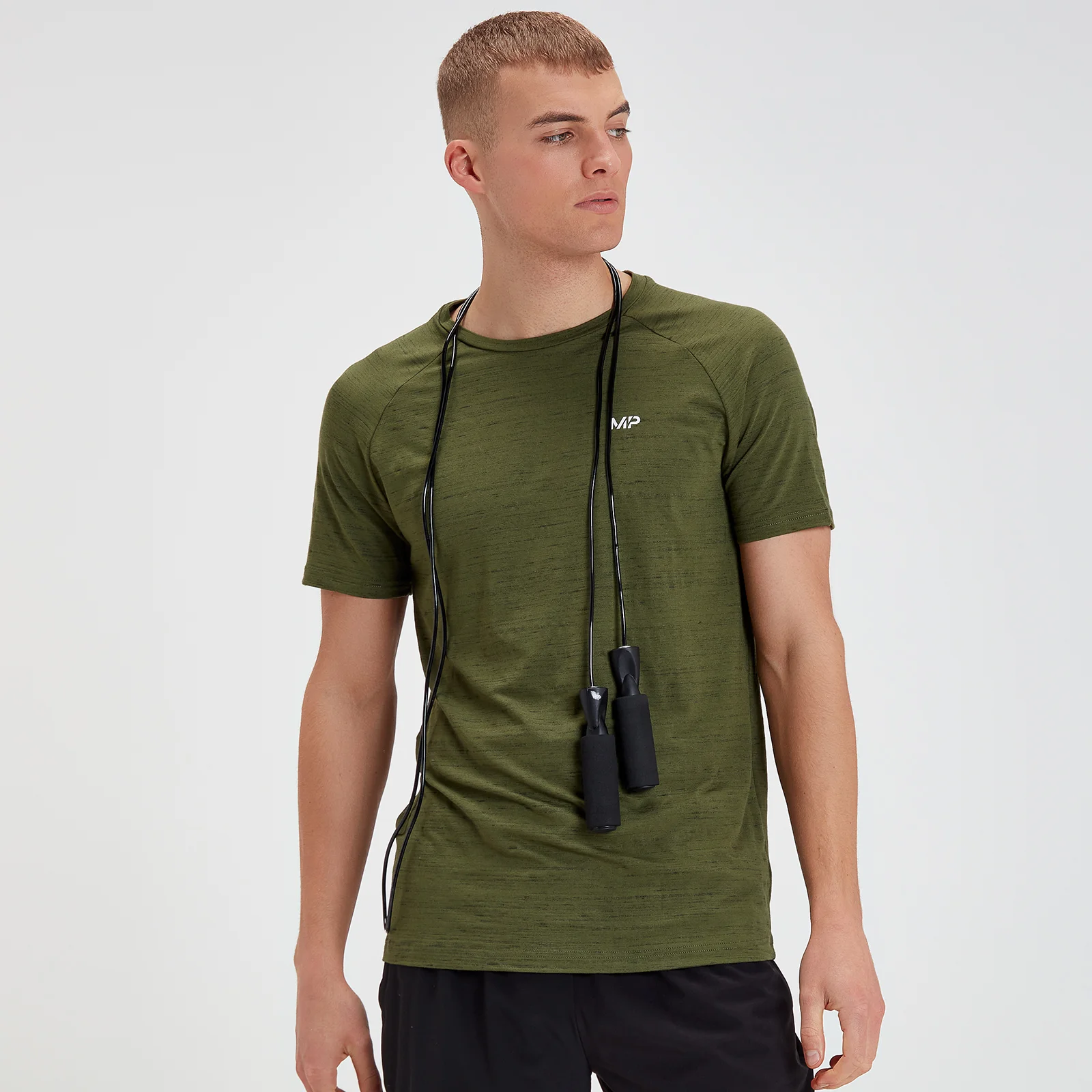 MP Men's Performance Short Sleeve T-Shirt - Army Green/Black - S Image 1