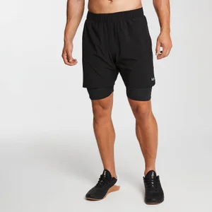 MP Men's 2-in-1 Training Shorts - Black - Size M