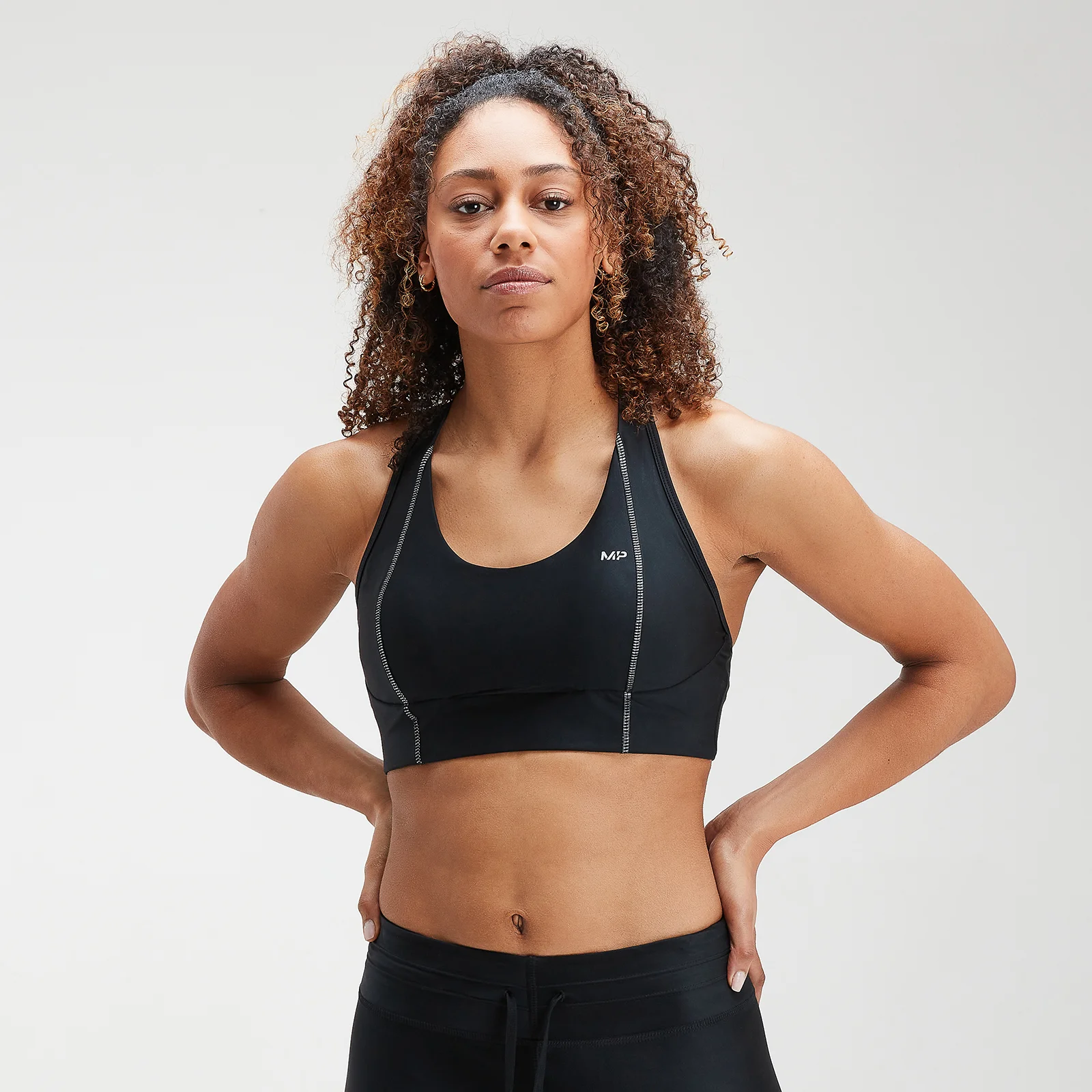 MP Women's Velocity Sports Bra- Black - XXS Image 1