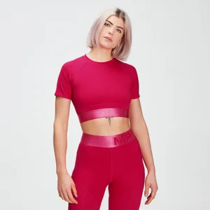 MP Women's Adapt Textured Crop Top- Virtual Pink - Size XXS