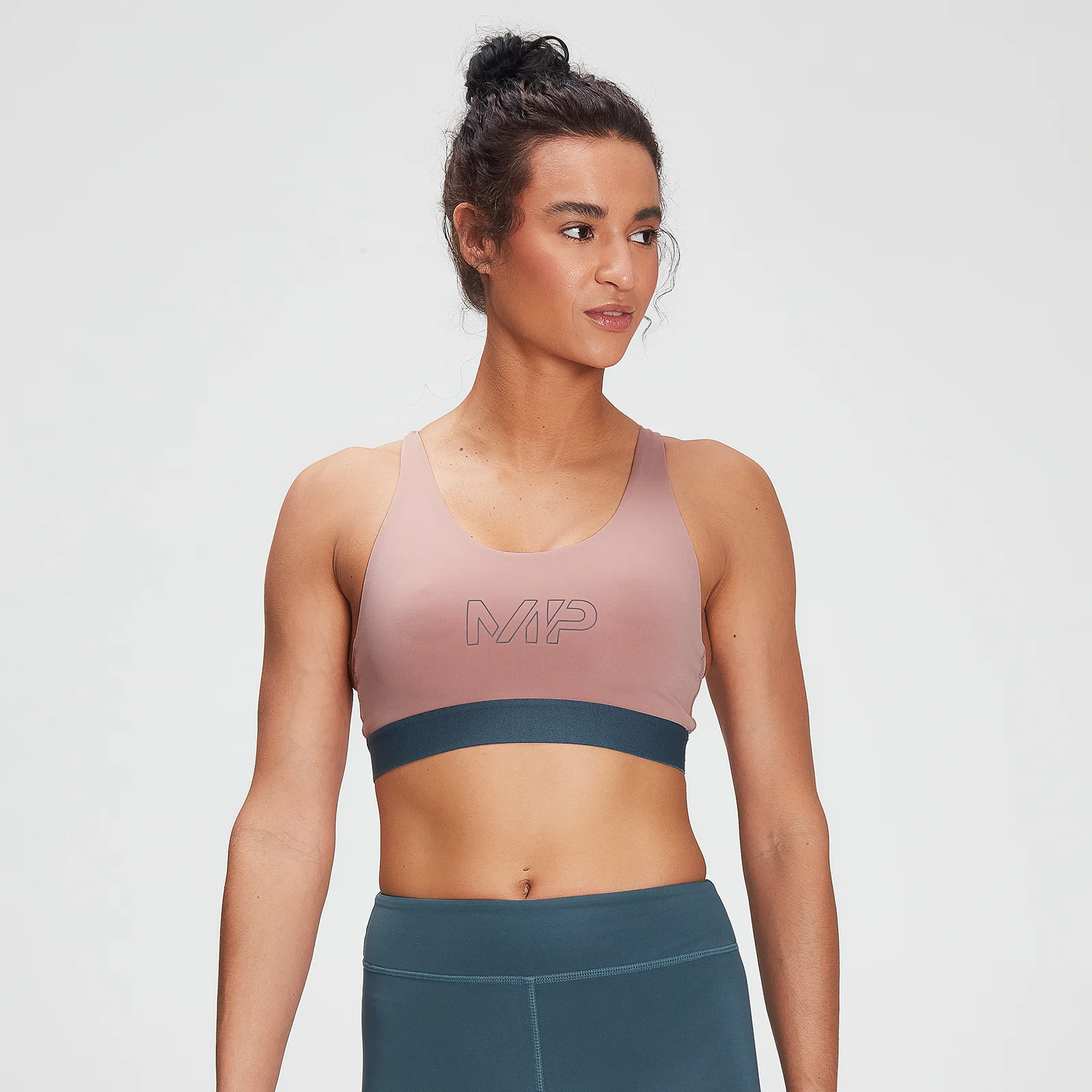 MP Women's Branded Training Sports Bra - Washed Pink - XXS Image 1
