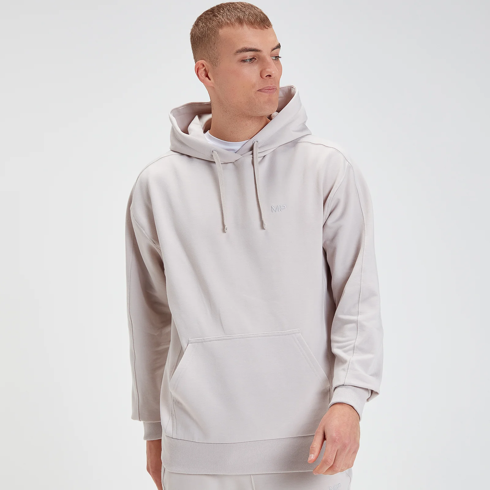 MP Men's Rest Day Oversized Hoodie - Bone Grey - XXS Image 1