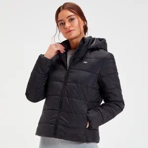 MP Women's Outerwear Lightweight Hooded Packable Puffer Jacket - Black - Size S