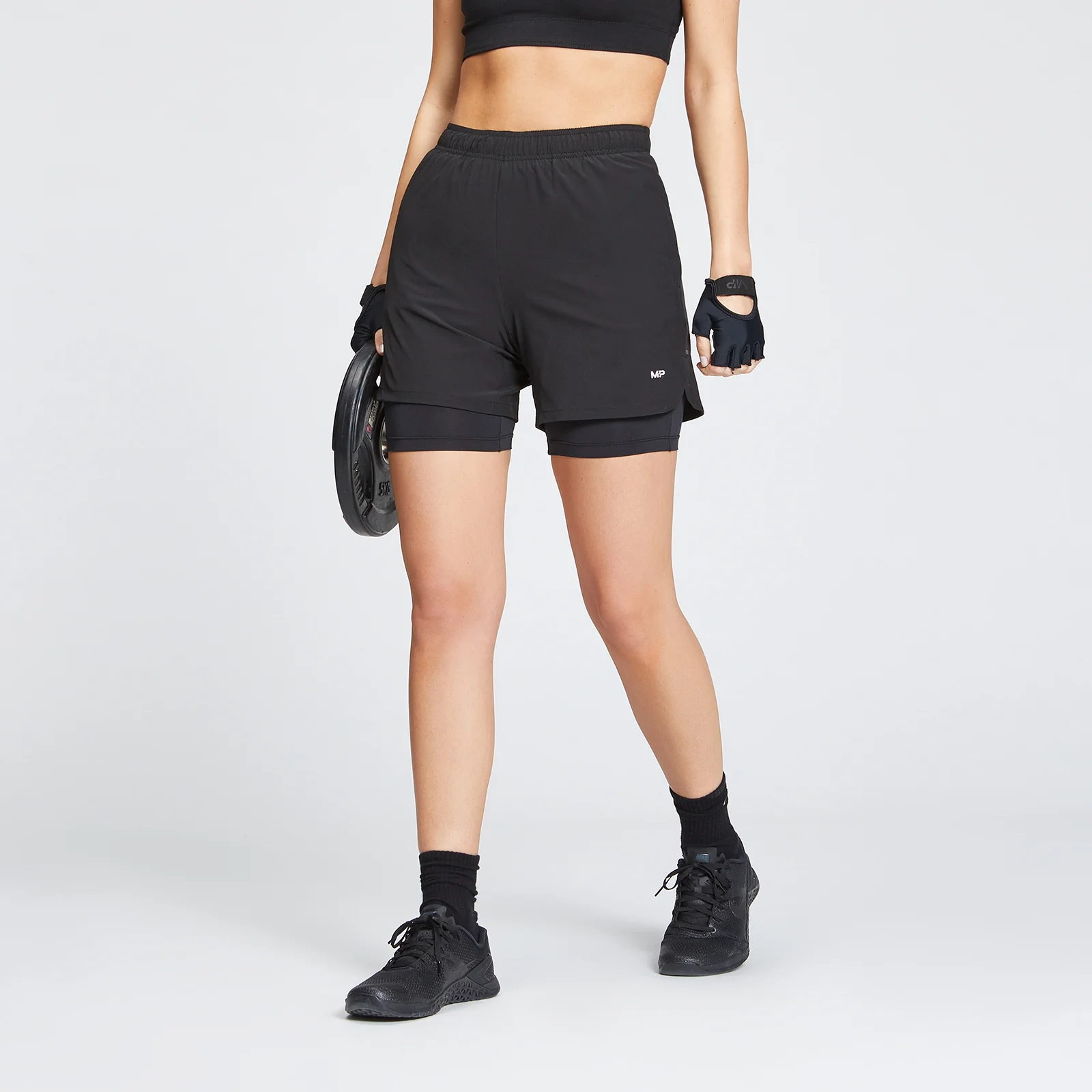 MP Women's 2 IN 1 Training Jersey Short - Black - S Image 1