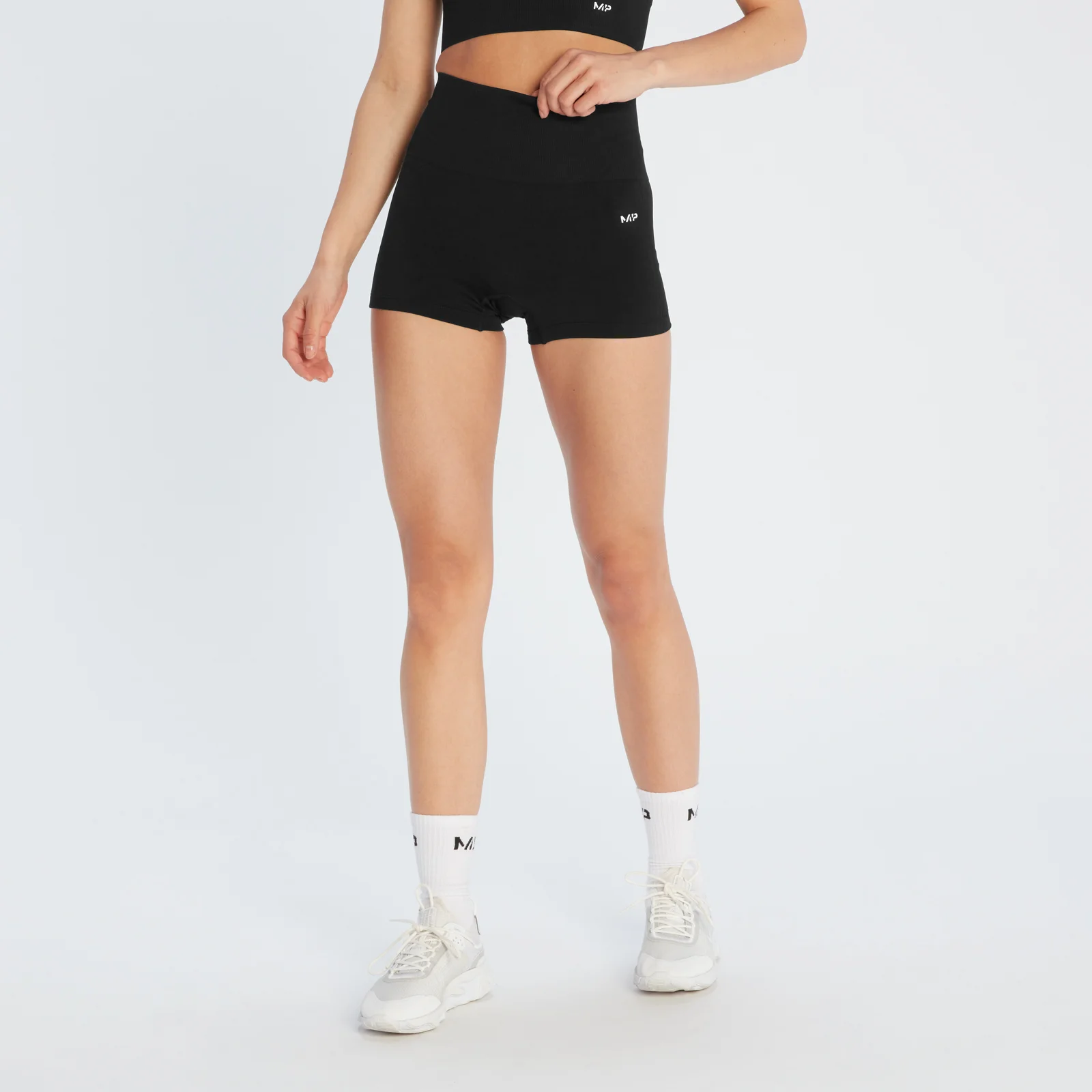 MP Women's Shape Seamless Booty Shorts - Black - XXS Image 1