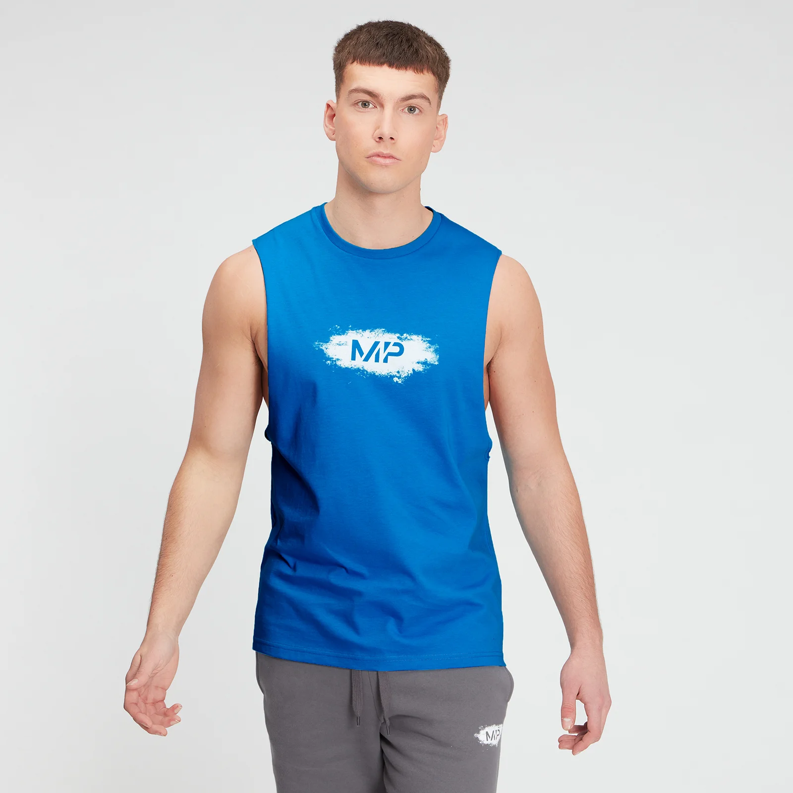 MP Men's Chalk Graphic Tank Top - Aqua - XXS Image 1