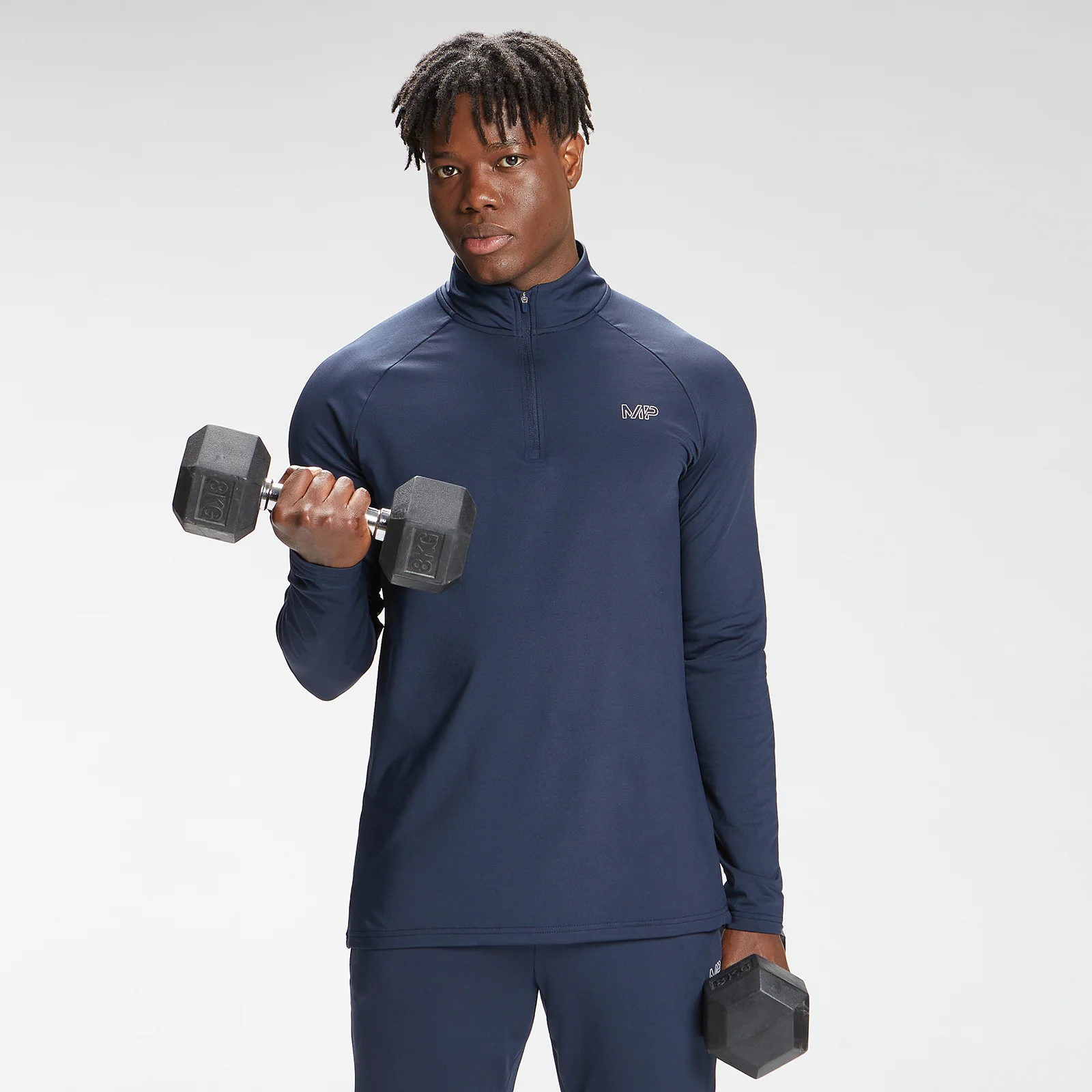 MP Men's Repeat Mark Graphic Training 1/4 Zip - Petrol Blue - XXS Image 1