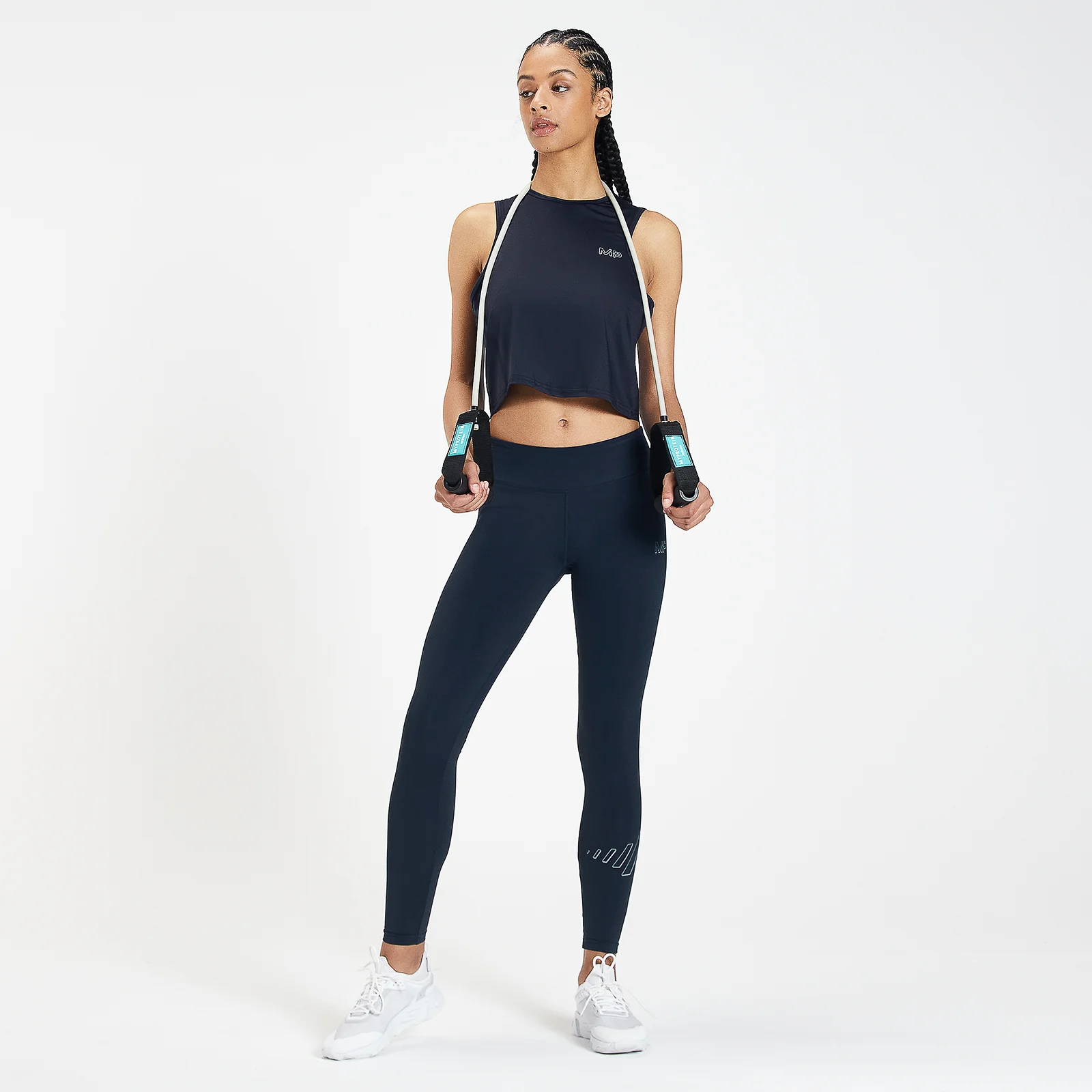 MP Women's Infinity Mark Training Crop Vest - Petrol blue - XXS Image 1