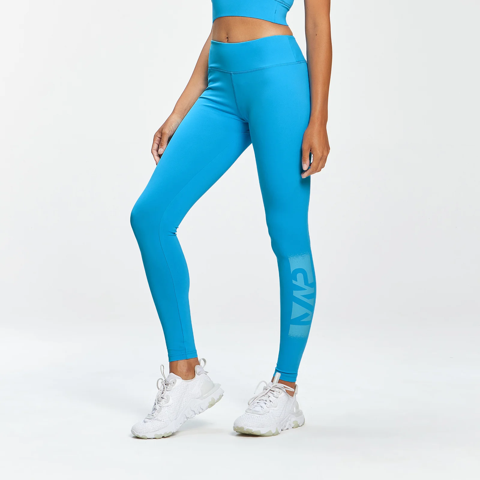 MP Women's Graffiti Graphic Training Leggings - Bright Blue - XS Image 1