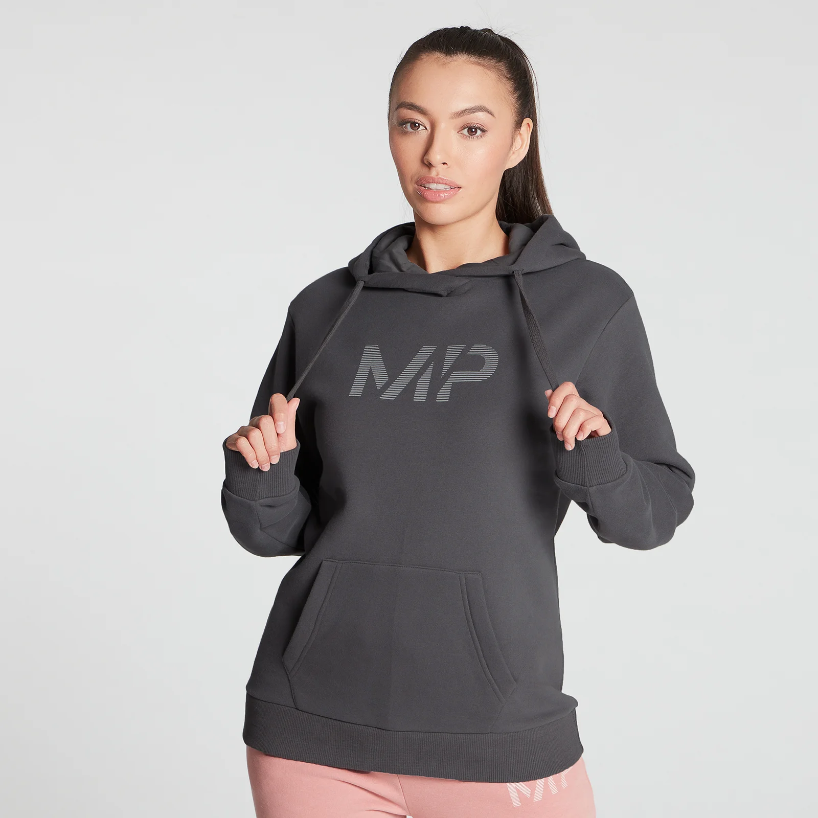 MP Women's Gradient Line Graphic Hoodie - Carbon - XXS Image 1