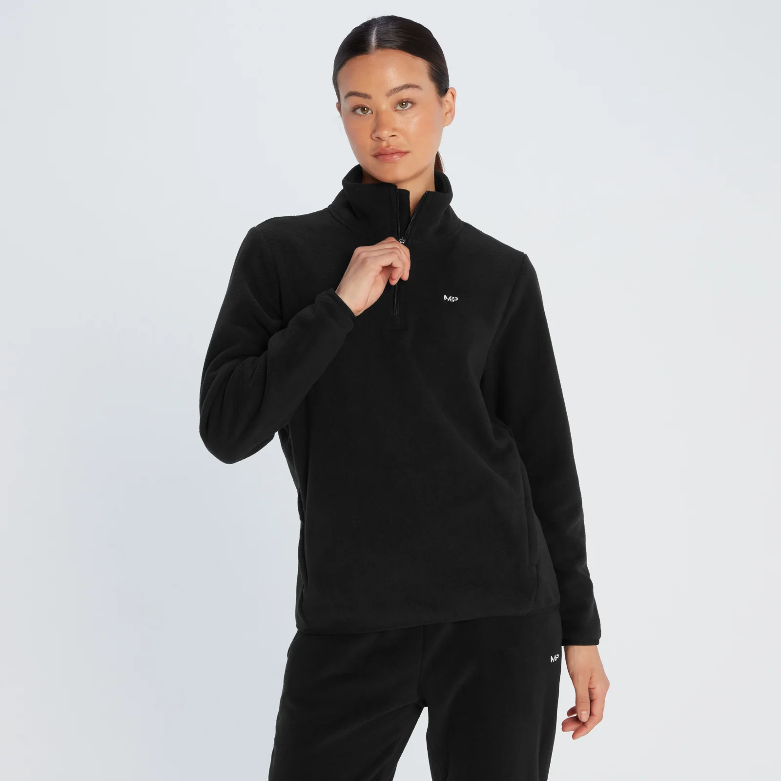 MP Women's 1/4 Zip Fleece - Black - S Image 1