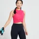MP Women's Power Twist Front Crop Top - Magenta