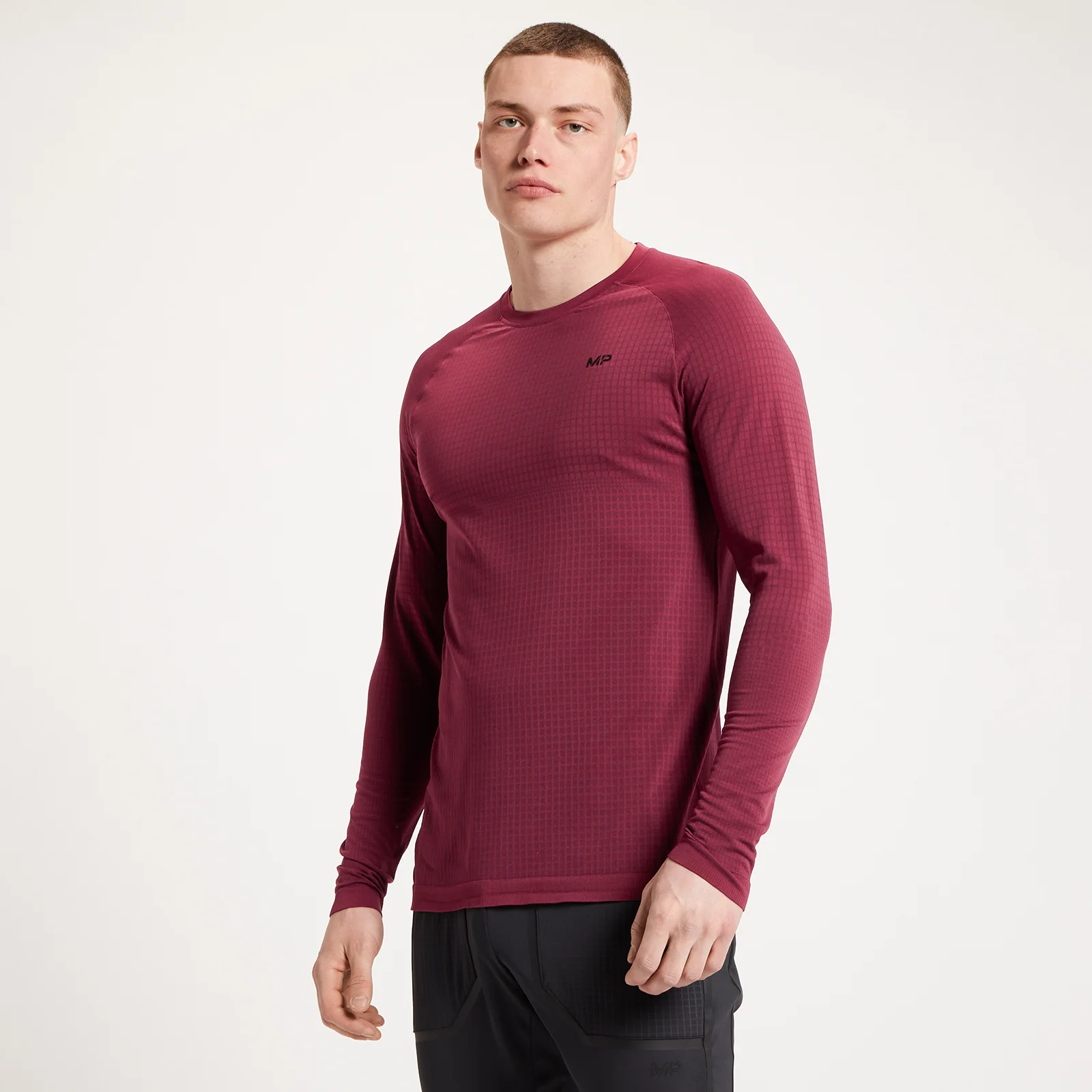 MP Men's Tempo Ultra Seamless Long Sleeve Top - Merlot - XXS Image 1