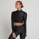 MP Women's Engage Long Sleeve Crop 1/4 Zip Top - Black