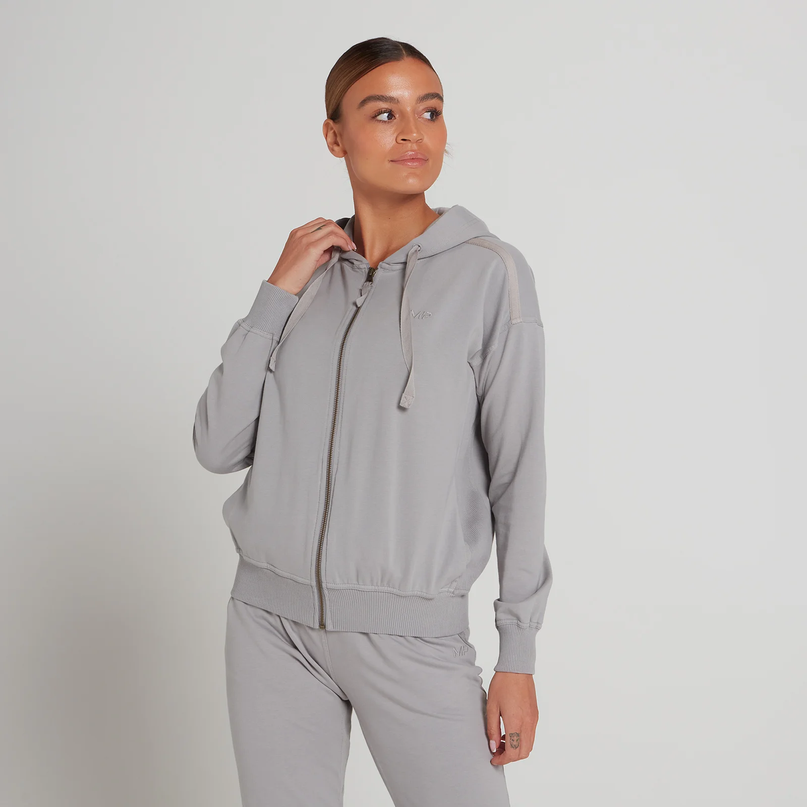 MP Women's Dynamic Training Zip Through Hoodie - Grey Marl - XXS Image 1