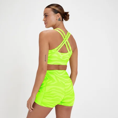 MP Women's Tempo Sports Bra - Acid Lime Zebra