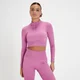 MP Women's Tempo Seamless 1/4 Zip Crop Top - Blossom Pink Zebra