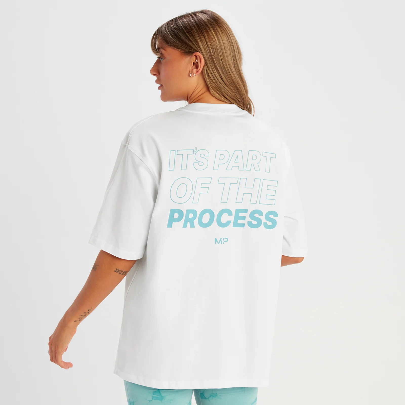 MP Women's Slogan T-Shirt - White/ Blue - XS Image 1