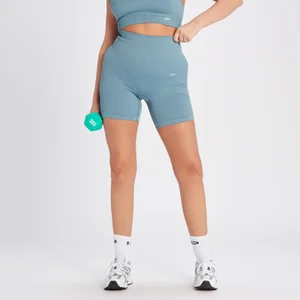 MP Women's Tempo Rib Seamless Shorts - Graphine Blue - Size XS