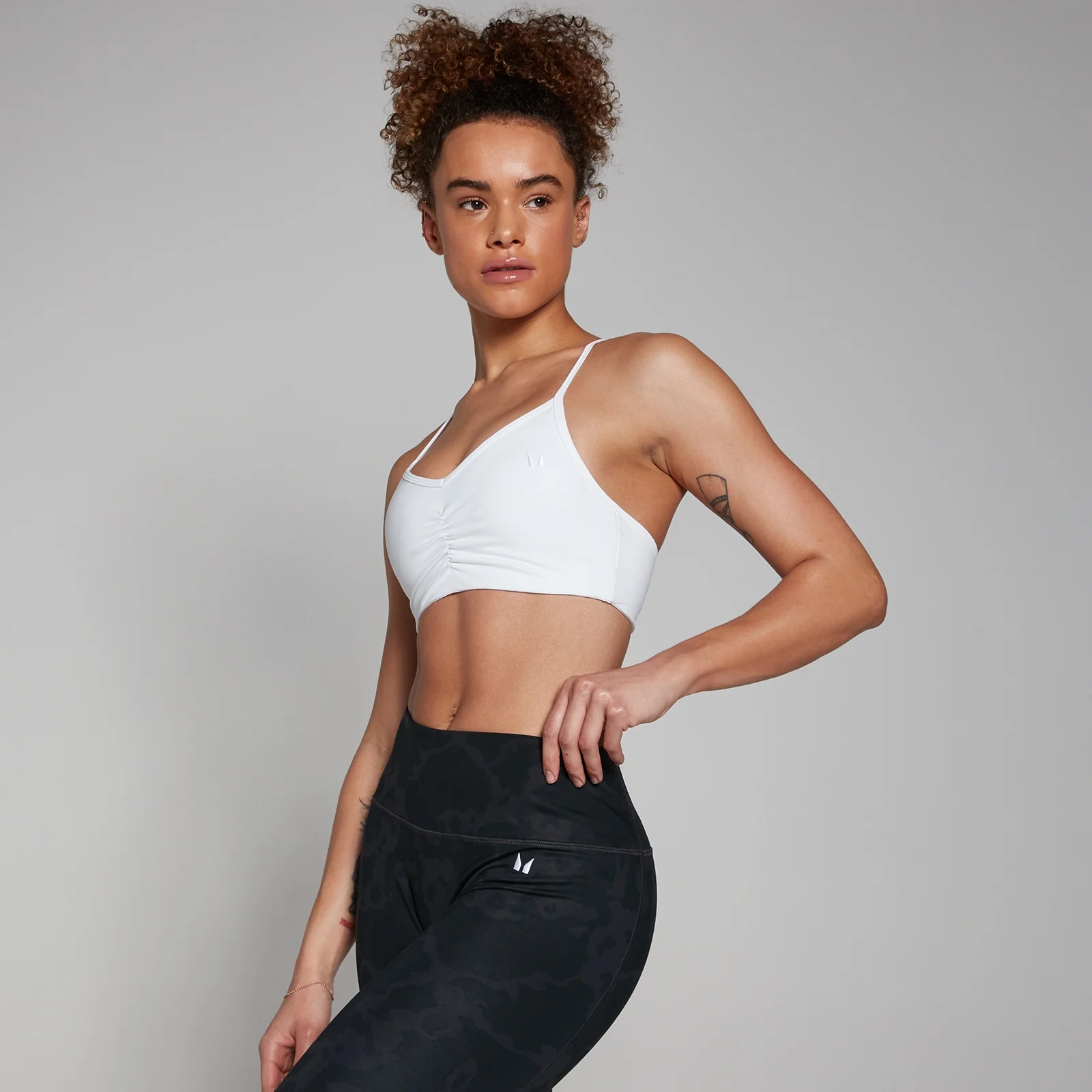 MP Women's Tempo Abstract Sports Bra - White - XS Image 1