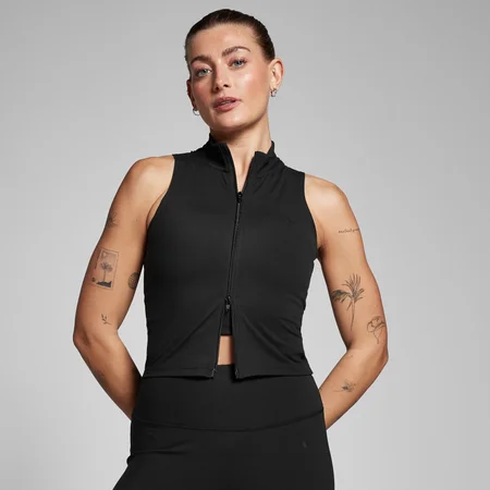 MP Women's Tempo Zip Through Tank Top - Black