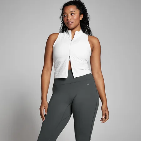 MP Women's Tempo Zip Through Tank Top - White