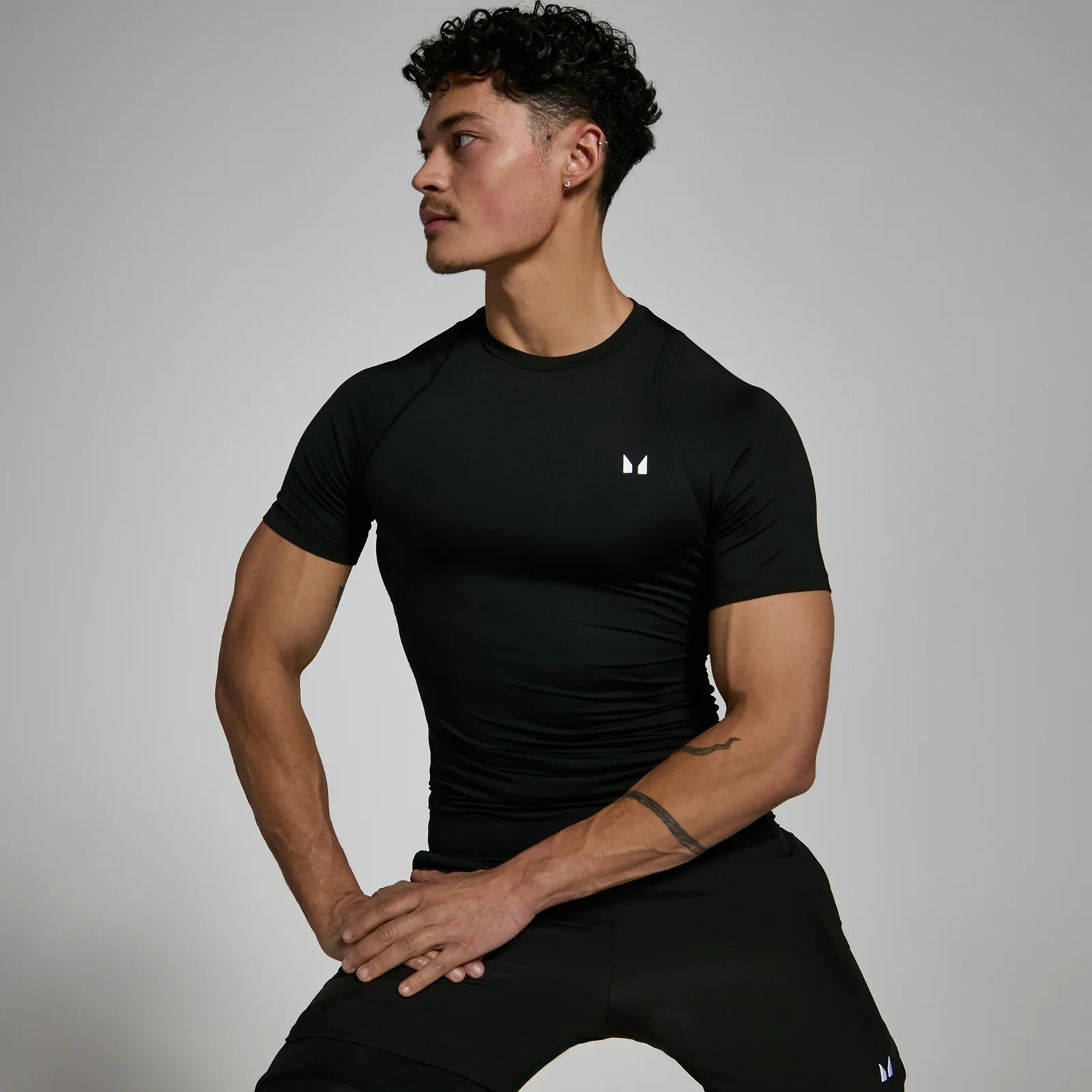 MP Men's Training Short Sleeve Baselayer - Black - S Image 1