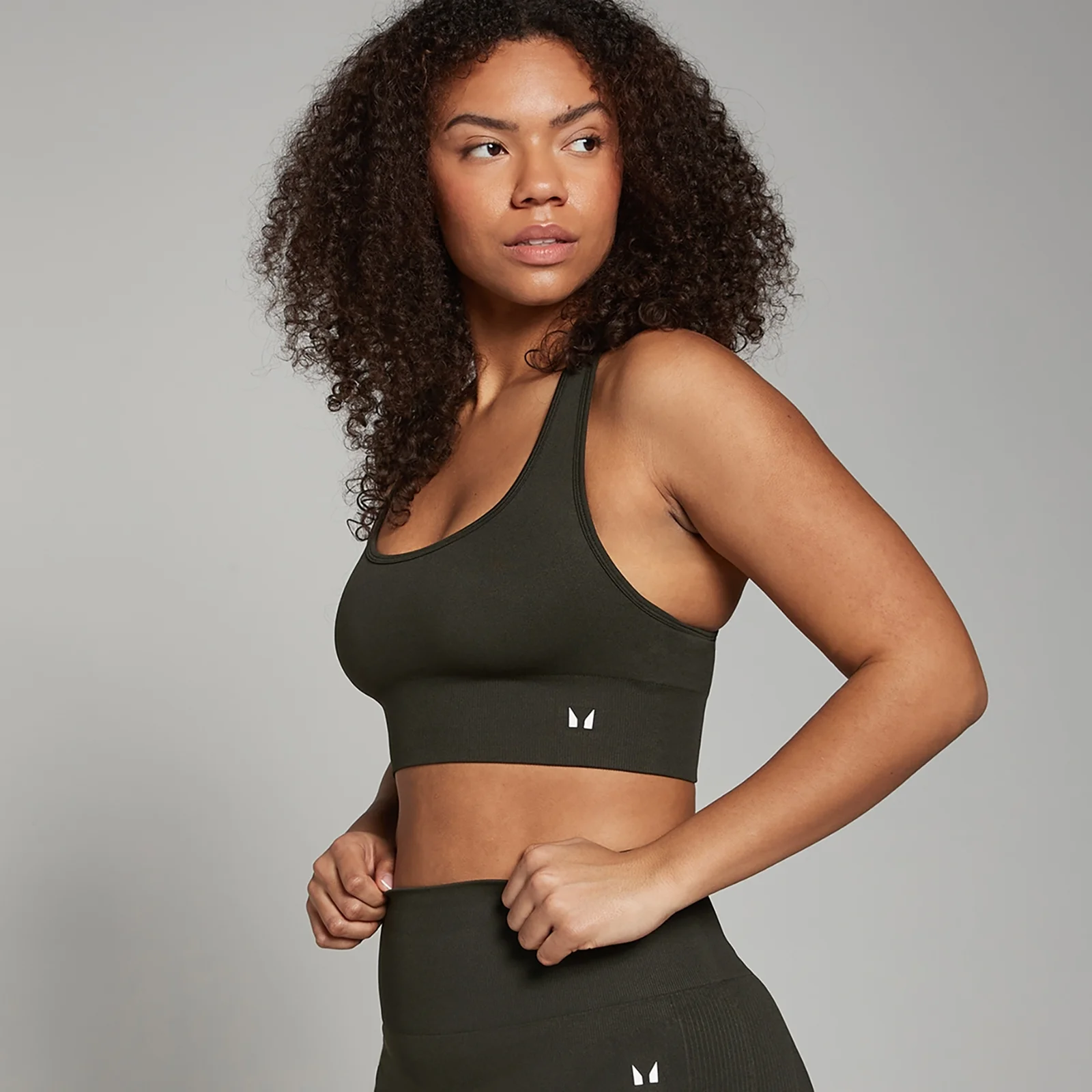 MP Women's Shape Seamless Sports Bra - Forest Green - L Image 1