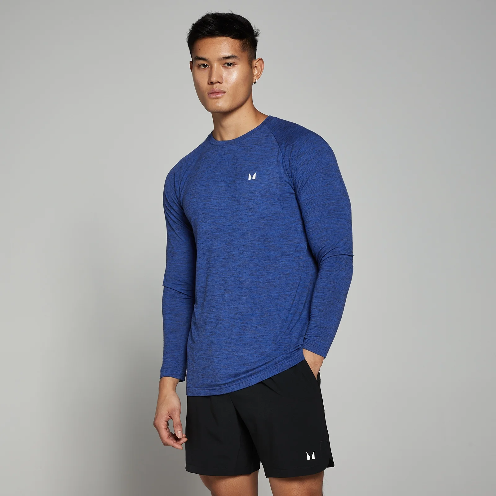 MP Men's Performance Long Sleeve Top - Cobalt Blue Marl - XXS Image 1