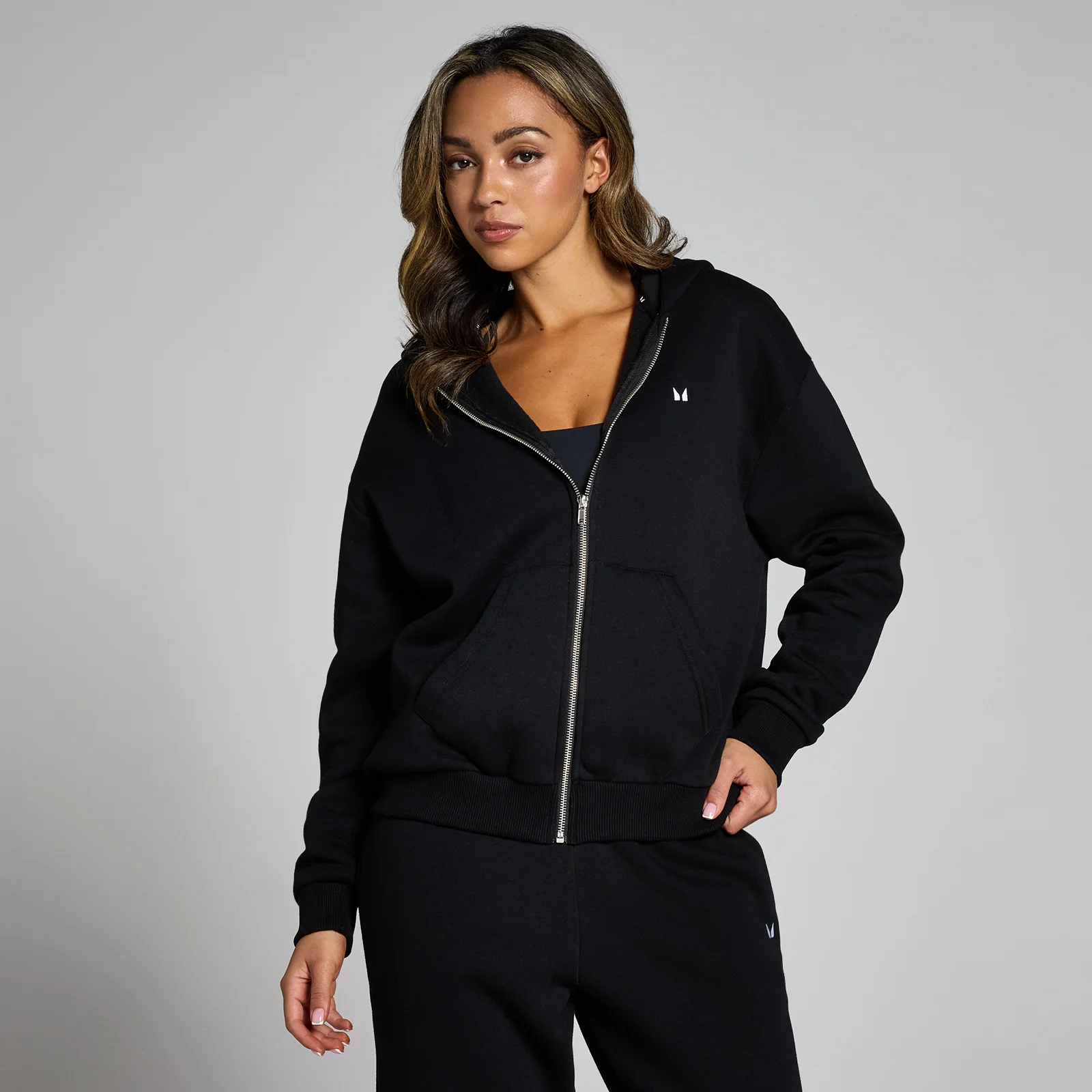 MP Women's Basics Zip Through Hoodie - Black - L Image 1