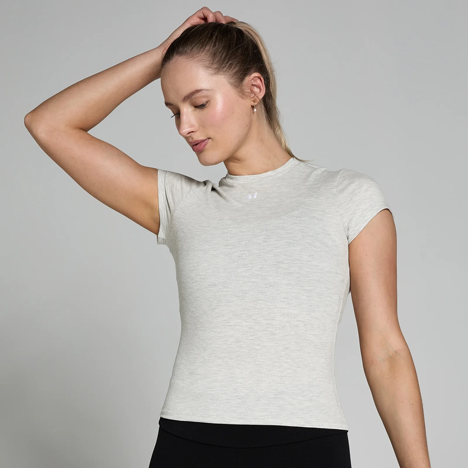 MP Women's Basics Body Fit Short Sleeve T-Shirt - Light Grey Marl - S Image 1