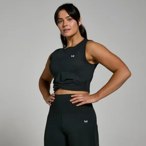 MP Women's Power Crop Tank Top - Black - Size XS