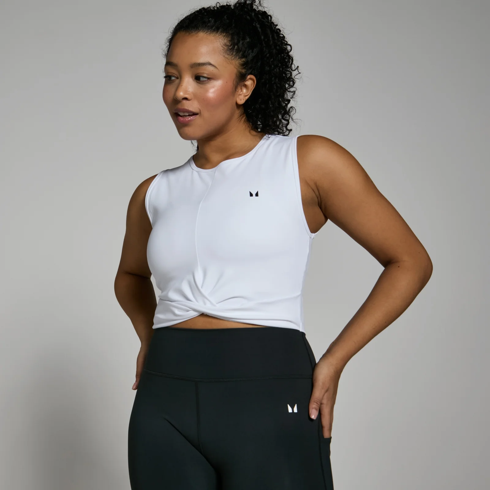 MP Women's Power Crop Tank Top - White - XXS Image 1