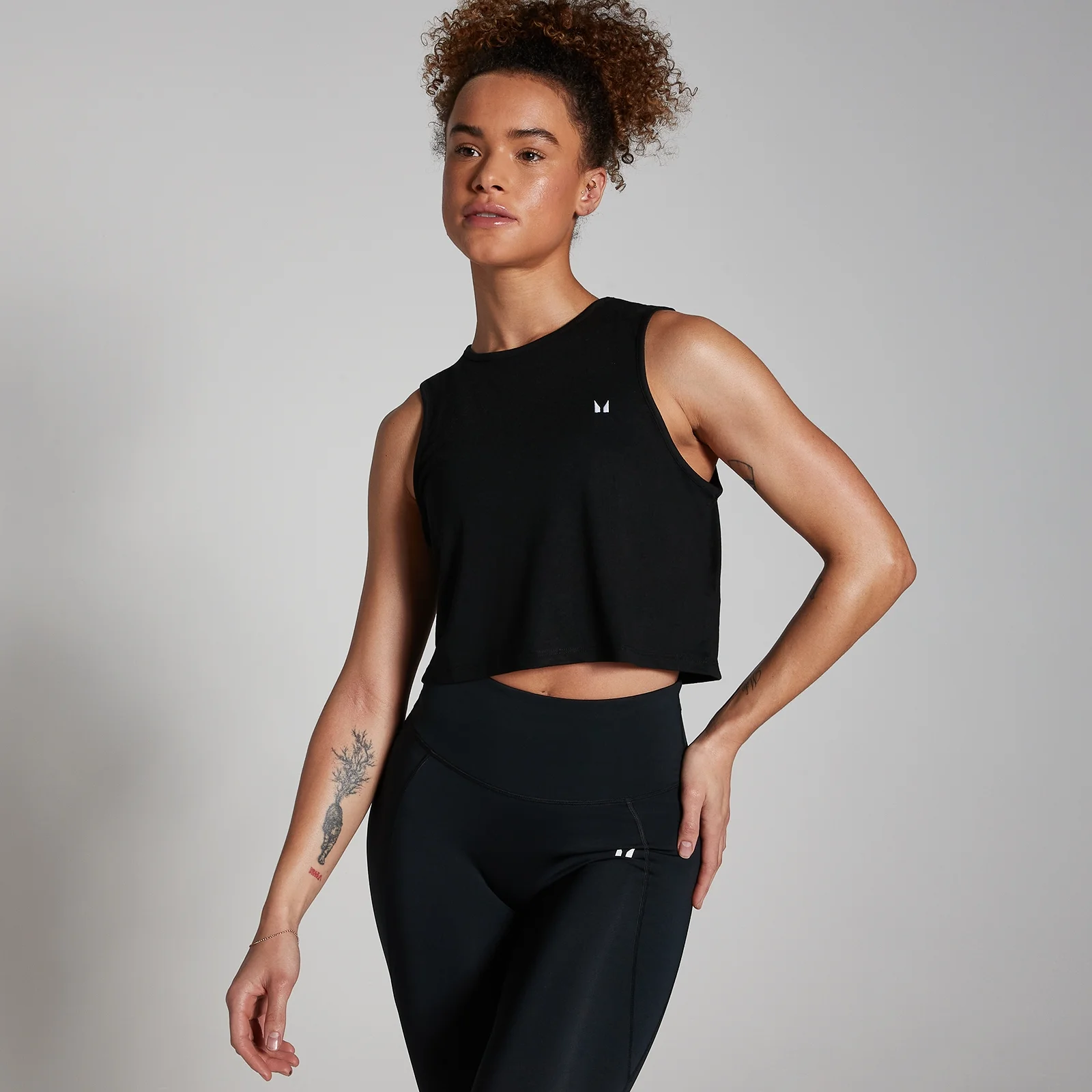 MP Women's Training Cropped Tank Top - Black - XXS Image 1